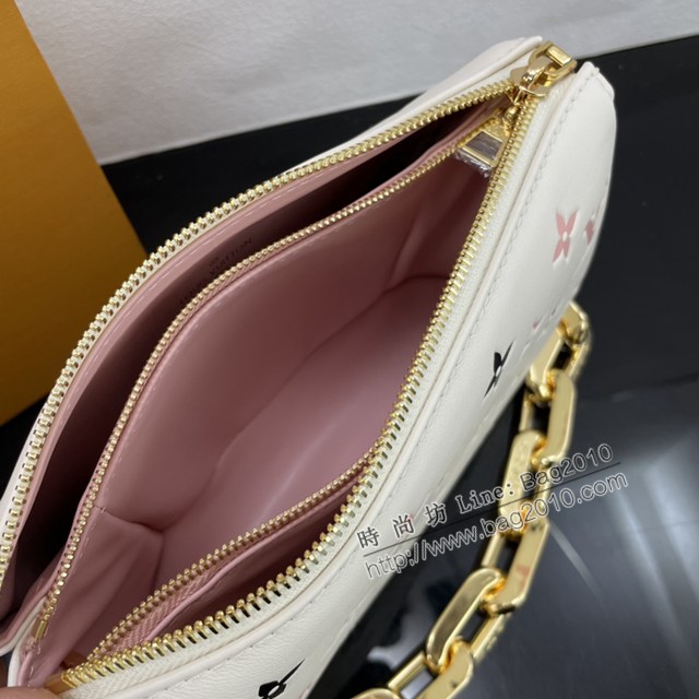 Lv路易威登2023專櫃新款Coussin BB手袋 LV羊皮粗鏈條單肩斜挎包 M22954 ydh5250